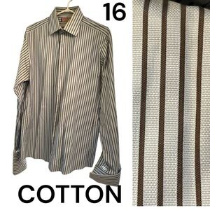 (16) THOMAS PINK Slim Fit Classic Cuff Size 16 Neck 100% Cotton